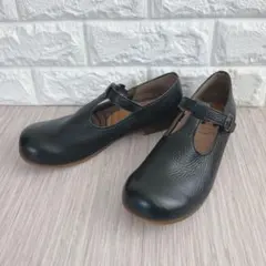 【極美品/日本製】Pochi 本革 Tストラップシューズ 軽量 24 4E 黒