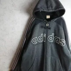 80s 90s デサント製 アディダス 中綿 フルジップ パーカー 刺繍 XO