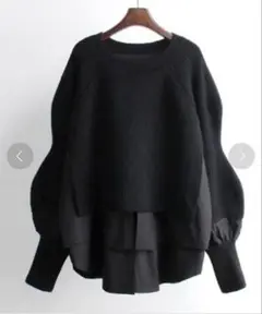 アビトウキョウ ABITOKYO レイヤード風ニットドッキングブラウス 【新品】