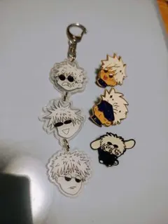 り*ん様 呪術廻戦 五条悟 ❤アクリルキーホルダー ピンバッジセット