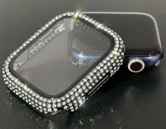 ブラック★Apple Watch 保護カバー パヴェglassケース キラキラ