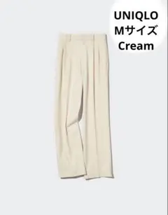 ユニクロ Mサイズ　タックワイドパンツ　クリーム221-456116