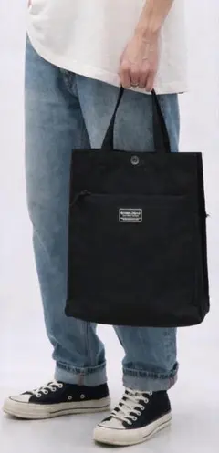 トートバッグ A4 黒 大容量 ナイロン 手提げ 軽量 通勤 通学 サブバッグ