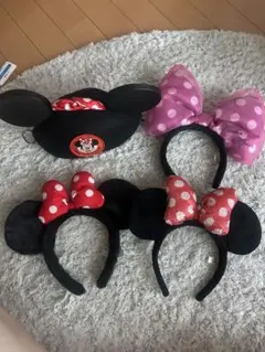 ミニーマウス カチューシャ 3点セット