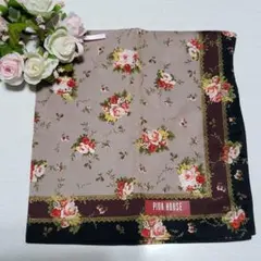 お値下げしました❤PINK HOUSE♡花柄ハンカチ 大判(グレー)♡レアのサムネイル