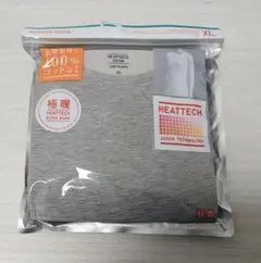 【未使用品】ユニクロ 極暖 コットンクルーネックＴ長袖 XL グレー