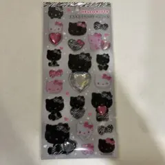 〔セール〕キラキララインストーンシール　黒キティ