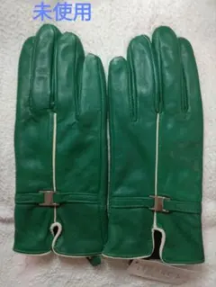 【新品未使用】レザーグローブ レディース グリーン