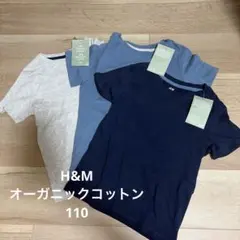 新品未使用　タグ付き　H&M 半袖Tシャツ　無地　110 3枚セットのサムネイル
