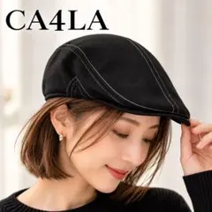 美品 CA4LA カシラ ハンチング帽子 軽量 ブラック 帽子 キャスケット
