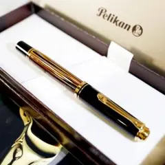 【限定 美品】ペリカン 万年筆 Ｍ４００ トータスシェル ブラウン 茶縞