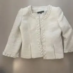 【美品】Three Clochette フリル付きノーカラージャケット サイズ7