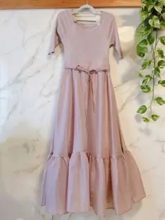 Mystrada マイストラーダ ラメドッキングニットワンピース 38 ピンク