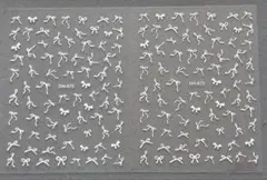 【まとめ割引あり♡】ネイルシール　ステッカー　2枚　リボン　フリル　ホワイト　白