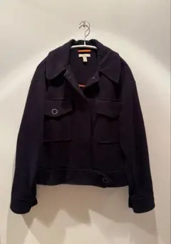 H&M ネイビー ポケット付きジャケット S