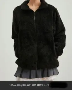 新品　LACE LADIES　黒 フリースパーカー S　カジュアル