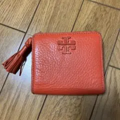 再値下げ トリーバーチ 財布 二つ折り 折り財布 タッセル オレンジ