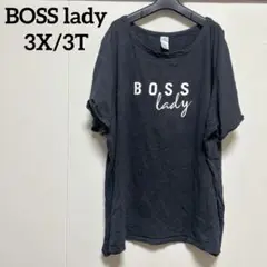 BOSS lady プリント Tシャツ 3X/3T 黒
