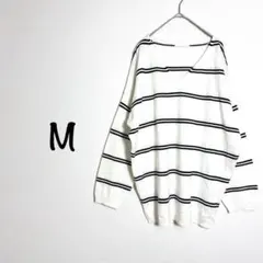 ストライプデザインの長袖ニット Mサイズボーダー