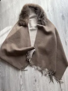 UNTITLED ファー 毛皮付き 大判ストール