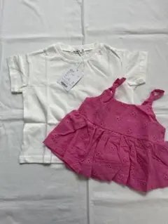 即購入OK ペアマノン　レースキャミ付きTシャツ　90cm 女の子　半袖のサムネイル
