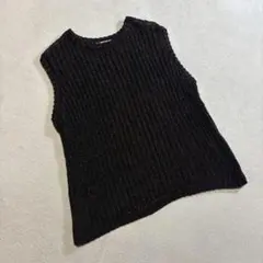 BEAUTY&YOUTH ラメニットベスト ブラック ノースリーブトップス