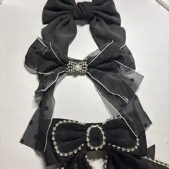 ブラックリボンヘアアクセサリー