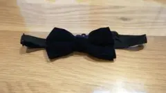 【美品】蝶ネクタイ　ベロア生地　ネイビー