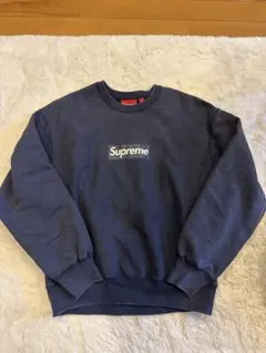 Supreme Washed Box Logo Crewneck Navy M