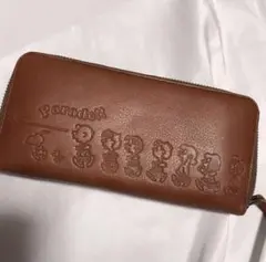 廃盤　散歩　スヌーピー レザー　長財布　天然皮　型押し　ラウンドファスナー