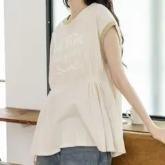 【niko and…】タックアソートリンガーTシャツ　半袖 Tシャツ ベージュ