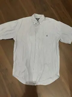 90s00s Ralph Lauren ネイビー/ホワイト半袖シャツ