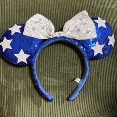 ディズニーカチューシャ (ミニー・青・星型・スパンコール)