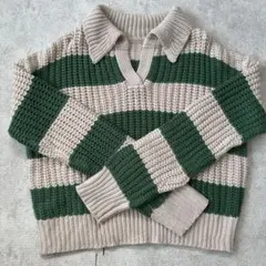 ストライプニットセーター