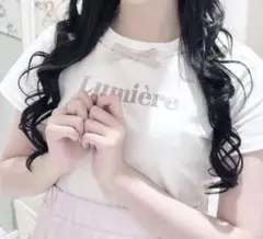 evelyn エブリン LumiereTシャツ ホワイト ピンク