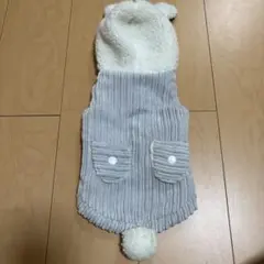 【小型〜中型犬】犬服 フード付き グレー うさぎ耳