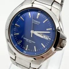 稼働品 CASIO カシオ メンズ 腕時計 デイデイト ブルー文字盤 5BAR