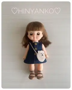 【NO.292】ソランちゃん☆メルちゃん　デニムワンピース&くまさんポシェット