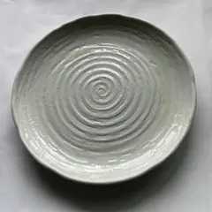 有古窯 美濃焼 大皿 渦巻き模様 約28cm 盛り皿 プレート 白 和食器
