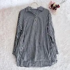 使用回数少ない✨ハートマーケット　ギンガムチェック　シャツ　ブラウス　 F