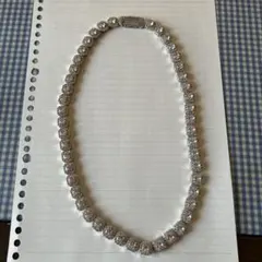 glitterテニスネックレス バゲットカット シルバーカラー - メルカリ