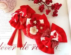 75七五三　ハーフ成人式　着物　ヘッドドレス　つまみ細工髪飾り