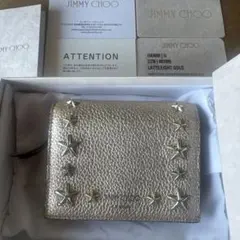 JIMMY CHOO HANNI U ゴールド二つ折り財布のサムネイル
