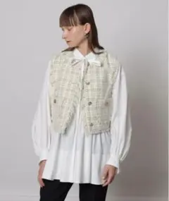 新品未使用 CADUNE ショートジレ ホワイト 36