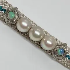 □アンティーク opal オパール ジュエリーブレスレット 銀刻印□大幅 