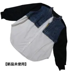 Sawa a la mode（サワアラモード）異素材レイヤード風チュニック 　黒のサムネイル