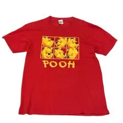 90s USA製 ディズニーストア くまのプーさん Tシャツ L 赤 シングル