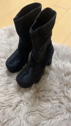ブラックファブリックブーツ 23.5サイズ Made in Japan