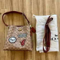 COACH シグネチャー ショルダーバッグ ワッペン付き