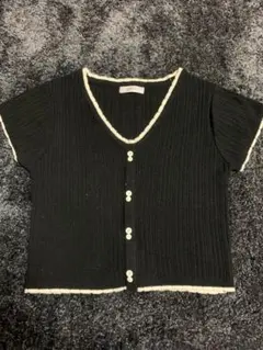 2PINK ブラック Vネック 半袖セーター